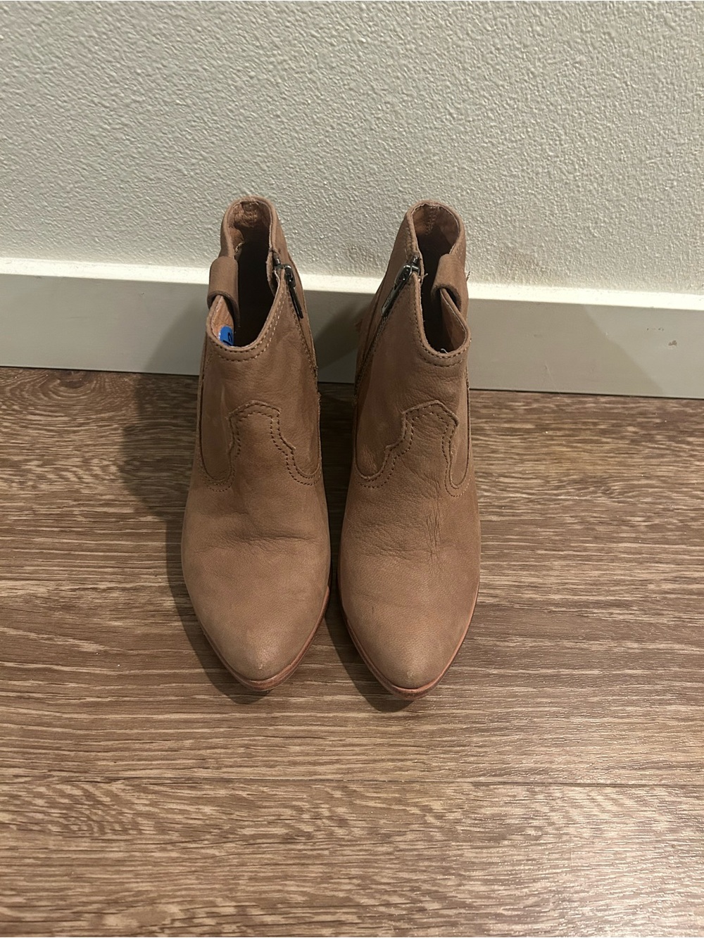 Frye Tan Leather Ankle Booties